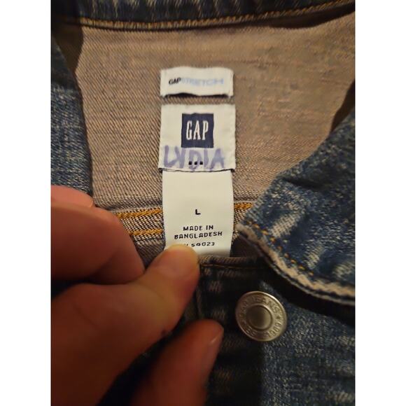 Gap Women's Blue Jeans Jacket Stretch, L Wash Denim Y2K Vintage 2009 - Picture 2 of 16